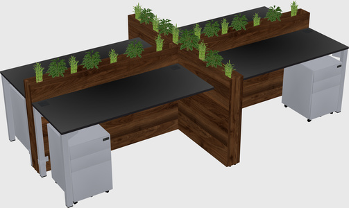 Rectangular shared desk