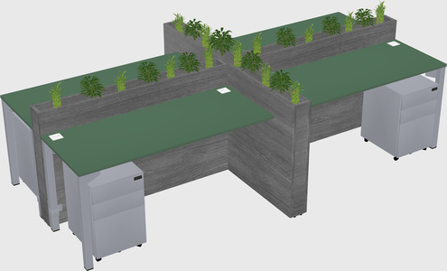 Rectangular shared desk