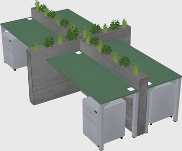 Rectangular shared desk