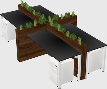 Rectangular shared desk