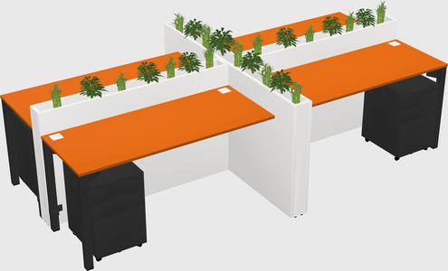 Rectangular shared desk