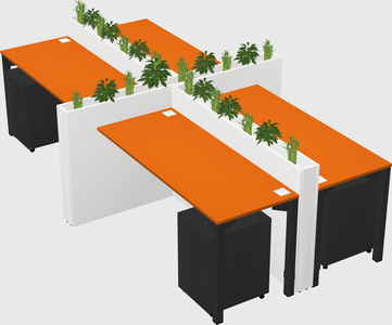 Rectangular shared desk