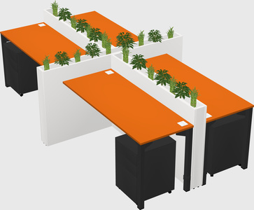 Rectangular shared desk