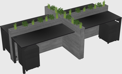 Rectangular shared desk