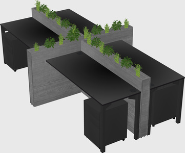 Rectangular shared desk