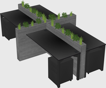Rectangular shared desk