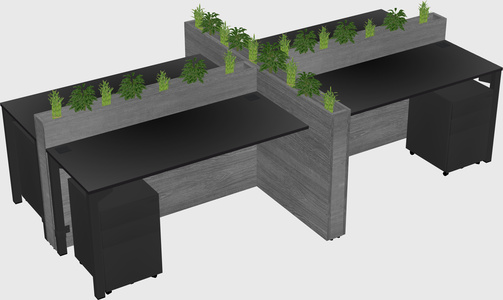 Rectangular shared desk