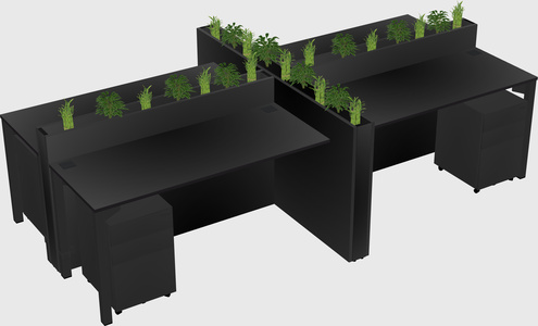 Rectangular shared desk