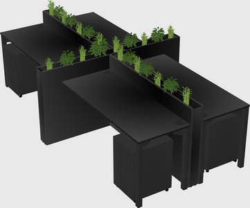 Rectangular shared desk