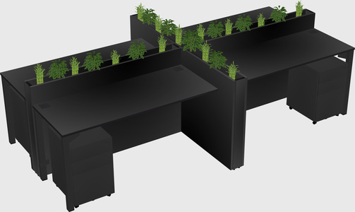 Rectangular shared desk