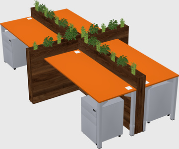 Rectangular shared desk