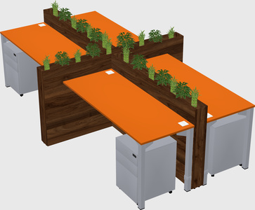 Rectangular shared desk