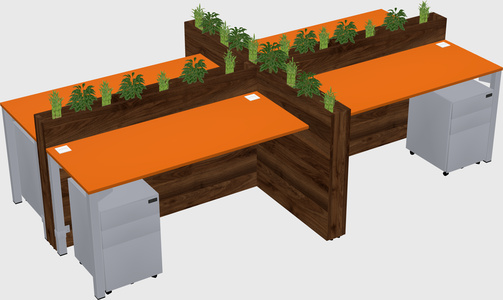Rectangular shared desk