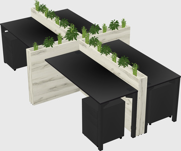Rectangular shared desk