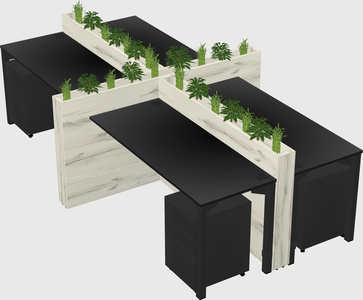 Rectangular shared desk