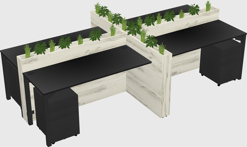 Rectangular shared desk