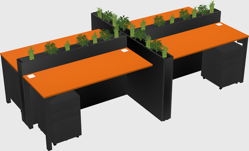 Rectangular shared desk