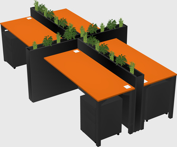 Rectangular shared desk