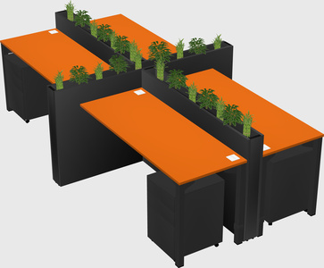 Rectangular shared desk