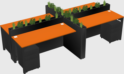 Rectangular shared desk