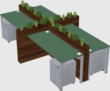 Rectangular shared desk