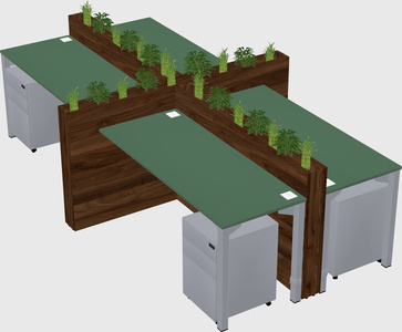 Rectangular shared desk