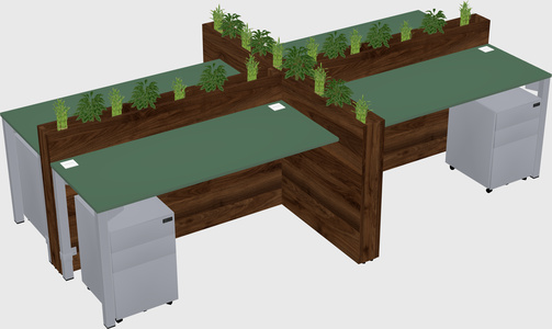 Rectangular shared desk