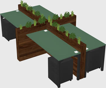 Rectangular shared desk