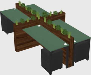 Rectangular shared desk