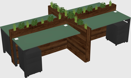 Rectangular shared desk
