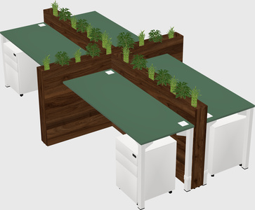 Rectangular shared desk