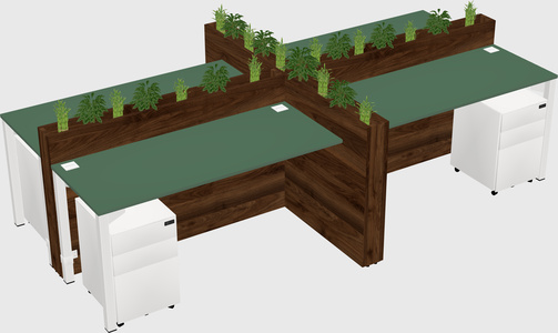 Rectangular shared desk