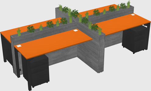 Rectangular shared desk