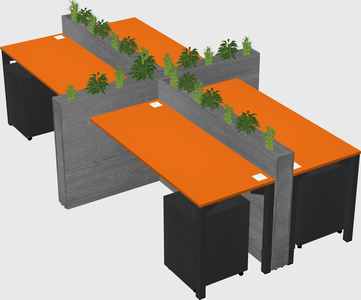 Rectangular shared desk