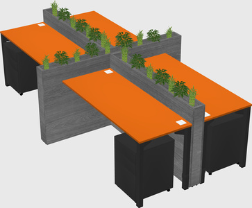 Rectangular shared desk
