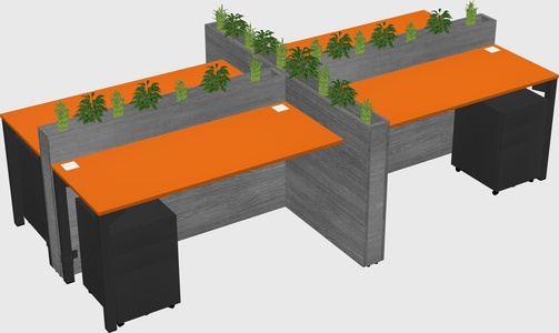 Rectangular shared desk