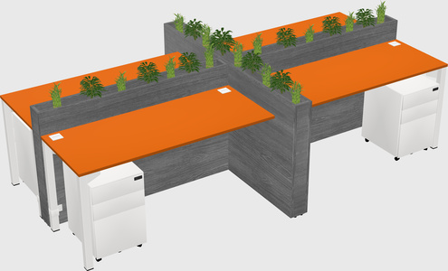 Rectangular shared desk