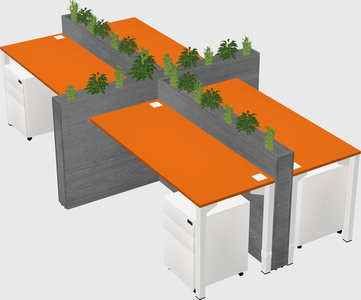 Rectangular shared desk