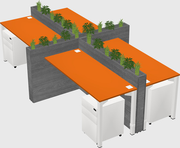 Rectangular shared desk