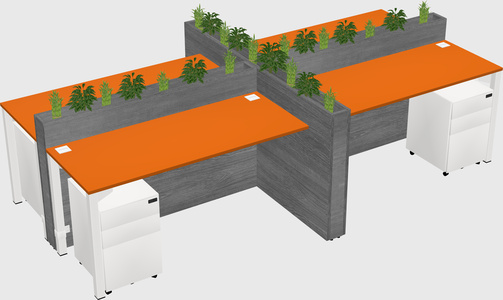 Rectangular shared desk