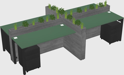 Rectangular shared desk