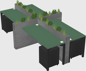 Rectangular shared desk