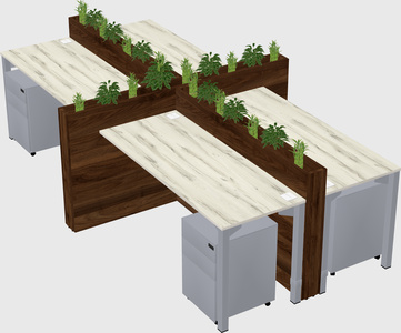 Rectangular shared desk