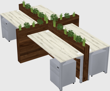 Rectangular shared desk