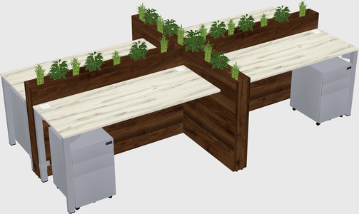 Rectangular shared desk