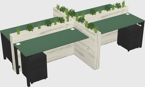 Rectangular shared desk