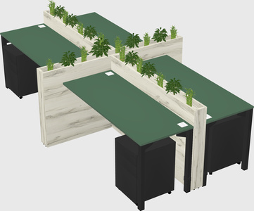 Rectangular shared desk
