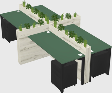 Rectangular shared desk