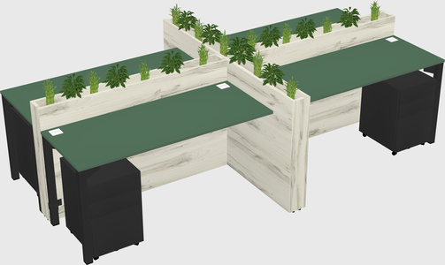 Rectangular shared desk