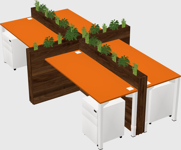 Rectangular shared desk